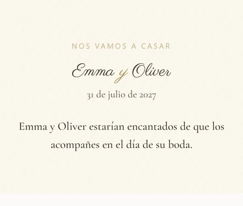 Una invitación de AmoreInvite con el estilo Champagne con Sweetheart
