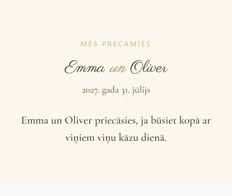 AmoreInvite ielūgums izskatā „Šampanietis ar Sweetheart“