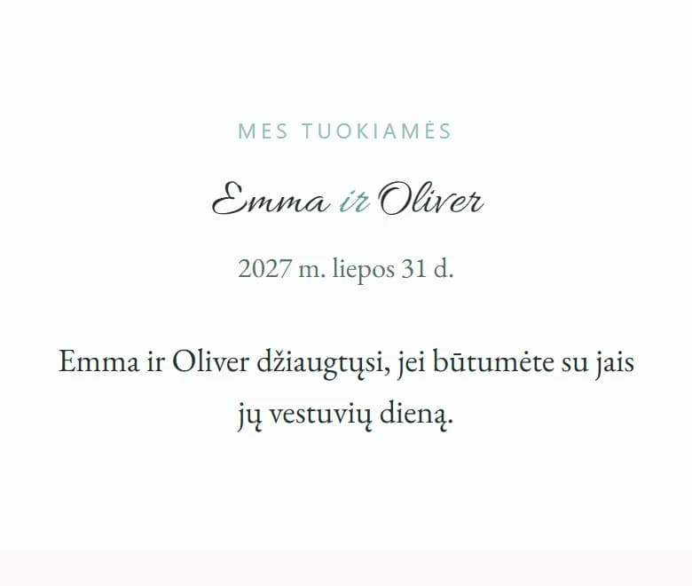 „AmoreInvite“ kvietimas stiliumi „Pajūrio perlas su Grace“